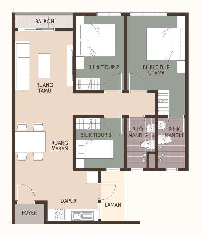 Gambar 1 Layout Aman Residensi Bukit Raja